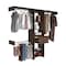 Tuhome Manchester 250 Closet System, Five Open Shelves, One Drawer, Three Metal Rods, Dark Walnut CLC6726 - alternate 6